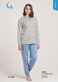 PIGIAMA DONNA M/L V50066 Tellini S.r.l. Ingrosso Abbigliamento